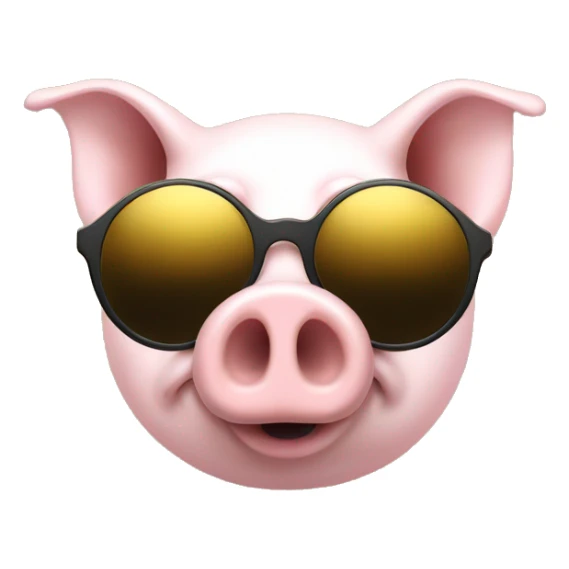 Pig gold with sunglusses black sticker