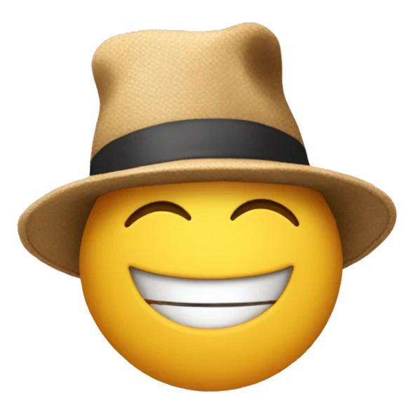 An emoji putting off a hat as a greeting sticker