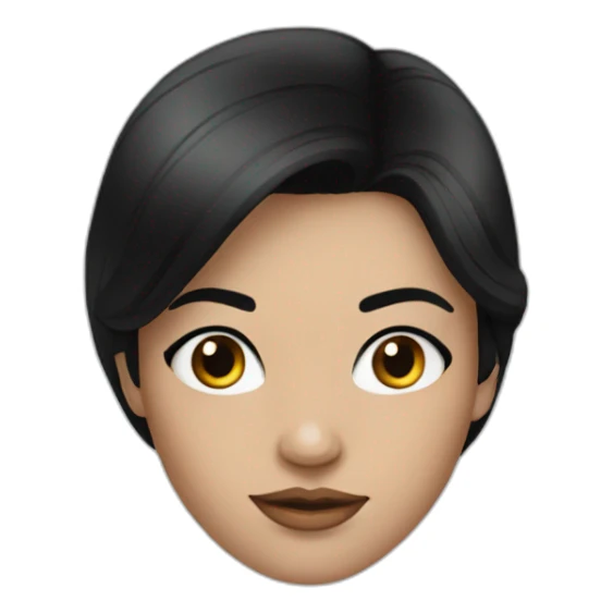 A beautiful girl with black hair and black eyes sticker