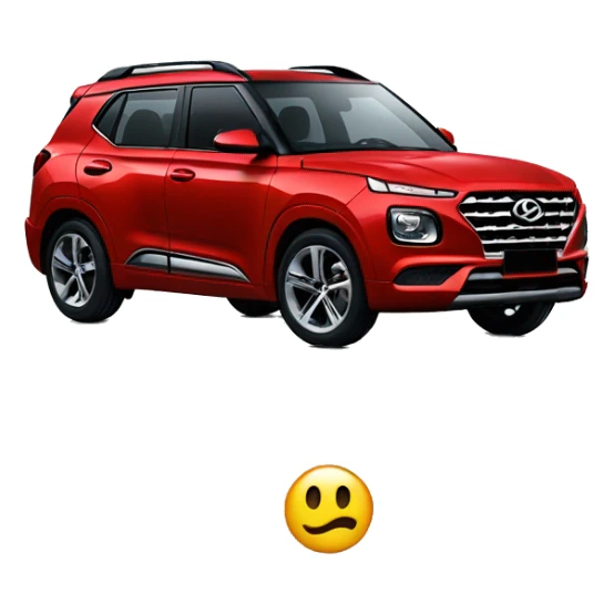 Red Hyundai Venue with “swangas” on the wheels sticker