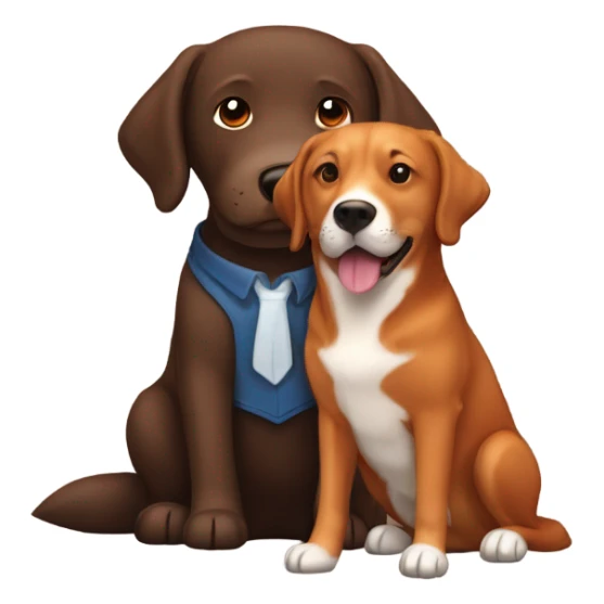  Handsome brown haired man and fox red labrador retriever sticker