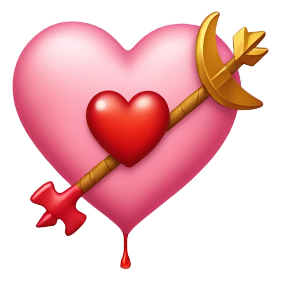 Heart melting in love with cupid arrow sticker