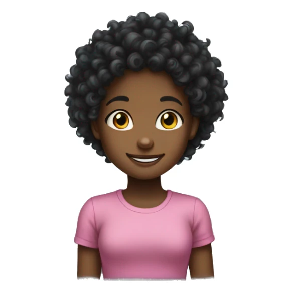 A curly hair black kid girl Happy sticker