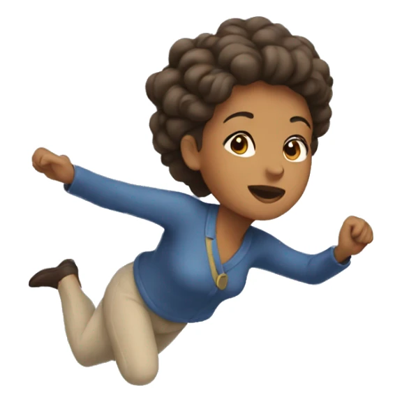 woman flying sticker