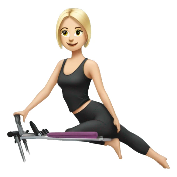 Blonde girl on Pilates reformer sticker