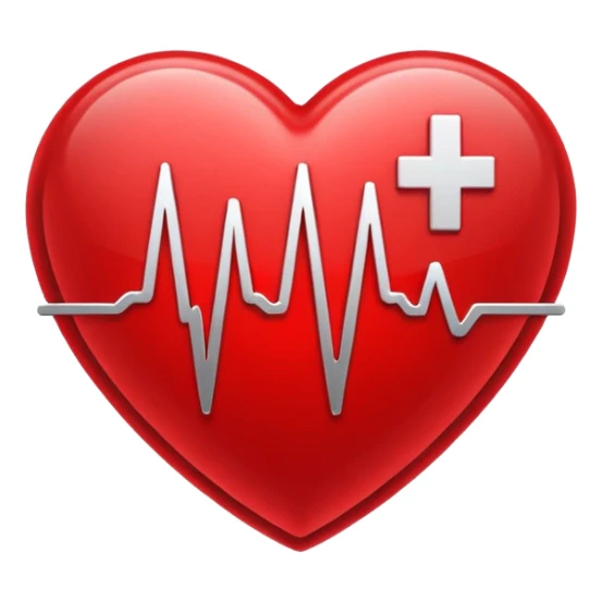 Precise and minimalist logo for MedSignal, red heartbeat pulse transforming into the letters ‘AI’, glowing edges with a metallic sheen, sleek design with clean white space, focusing on advanced healthcare technology and AI sticker