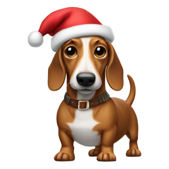 Wiener dog in a Santa hat loaded with guns sticker