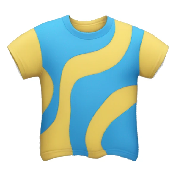 t-shirt low yellow and top blue  sticker
