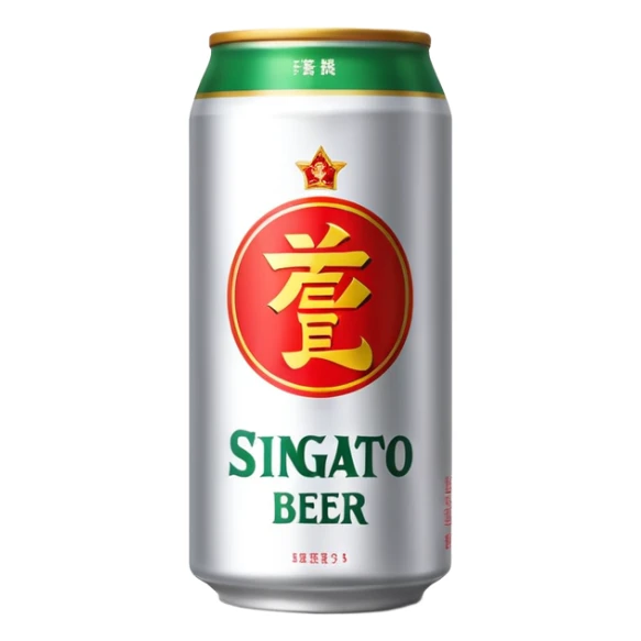 Tsingtao beer can with Chinese characters sticker
