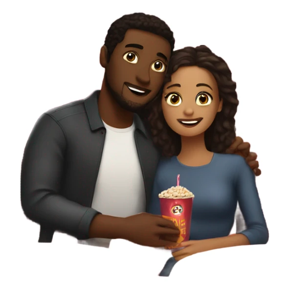 Romantic movie date for beautiful couple sticker