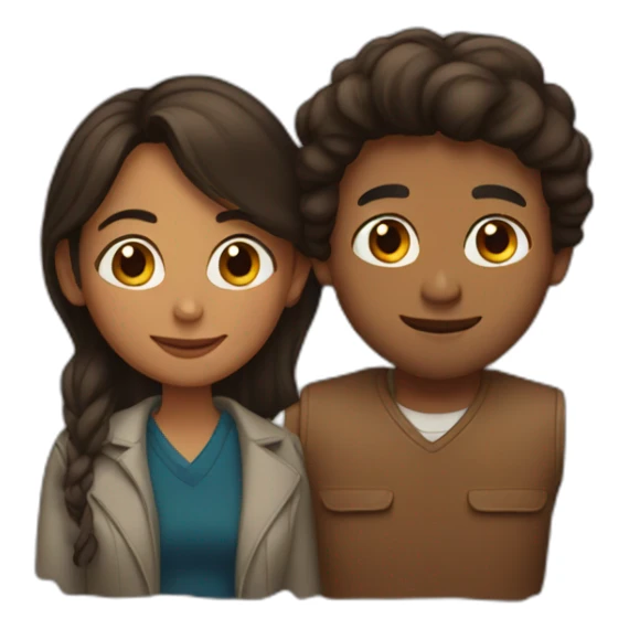 Brown Man and brown woman in love  sticker
