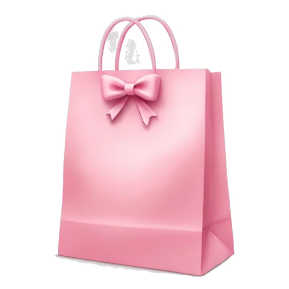 light pink shopping bag with bow sticker