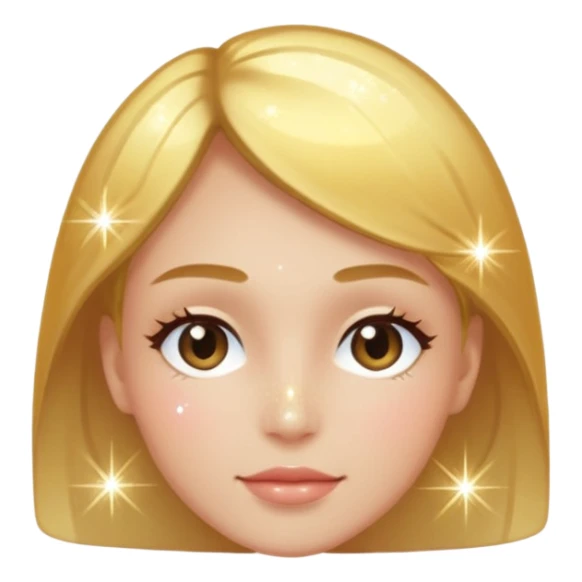 face silhouette with clear skin and sparkles sticker