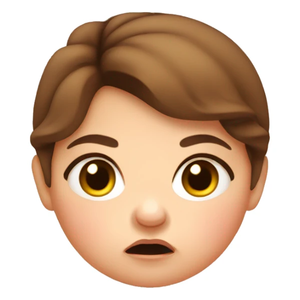 Fat angry baby girl with brown hair  sticker