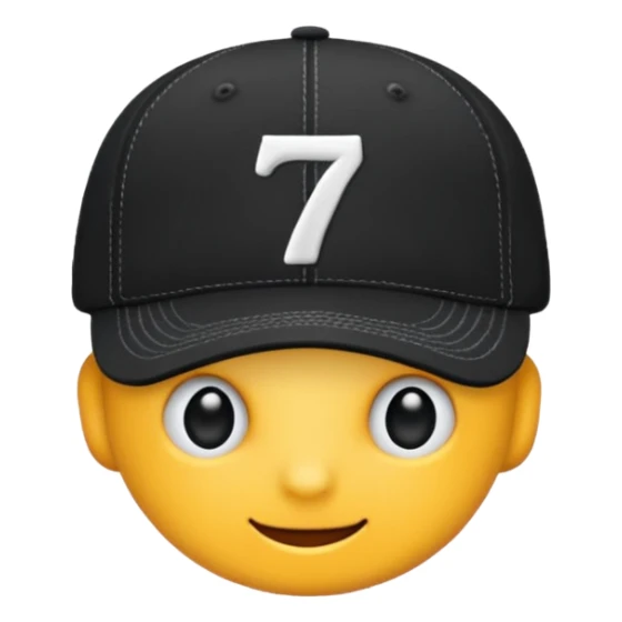 A black cap with the number 701 on the front  sticker