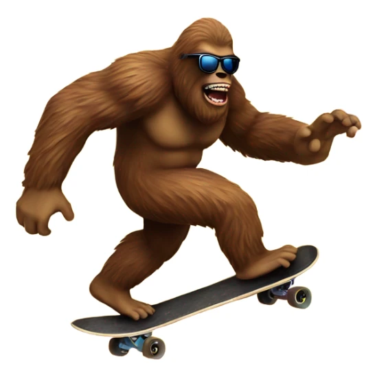 Bigfoot skateboarding with sunglasses on and explosion behind him sticker