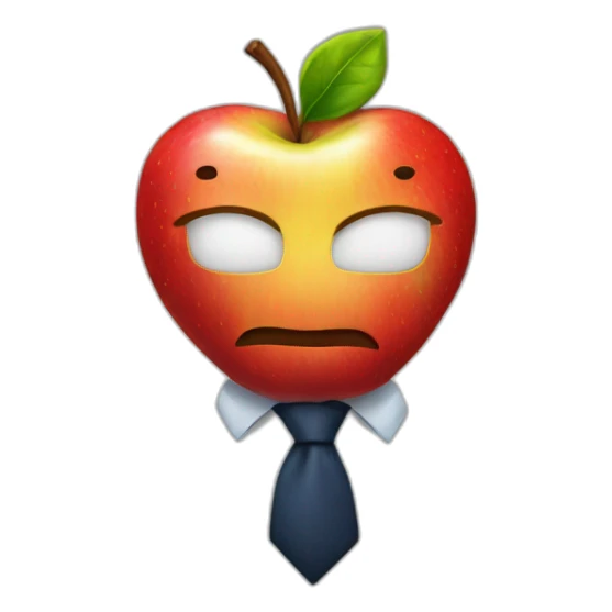apple with tie sticker