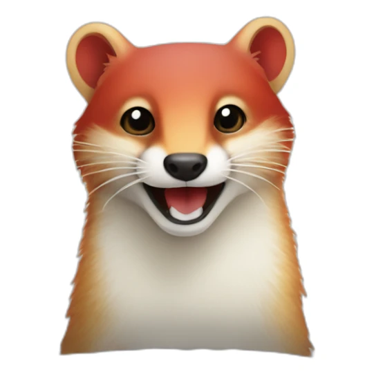 red and white cheerful mongoose on a pillow sticker