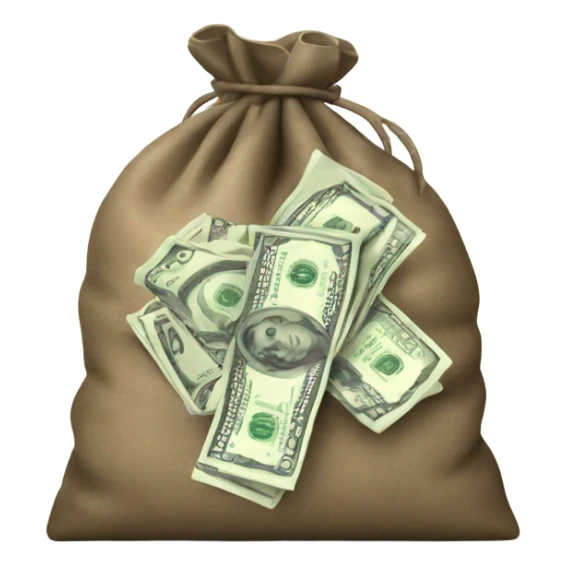 bag of cash sticker