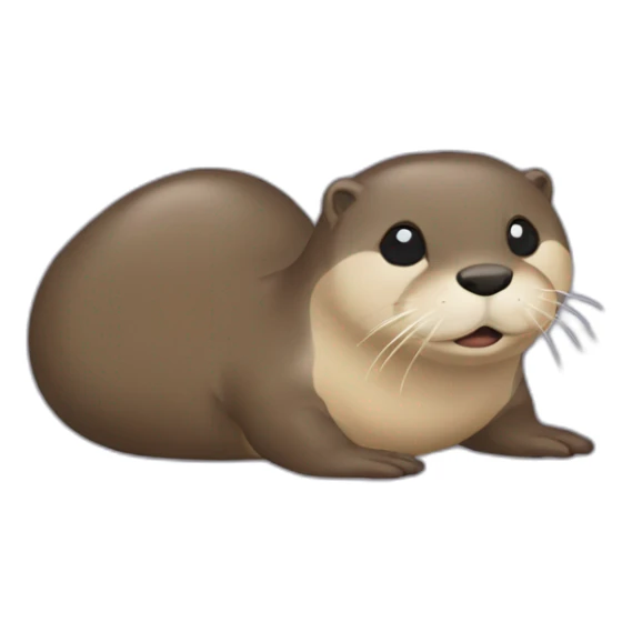 Une loutre qui dense sur le dos d'un hypopotam sticker