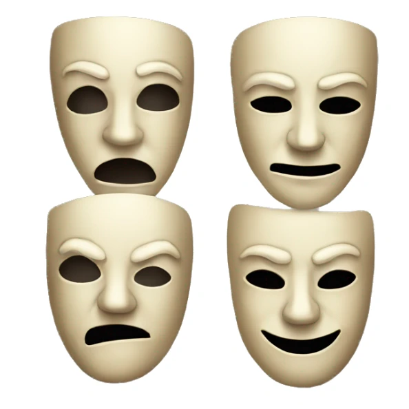 Vintage theater masks scary sticker