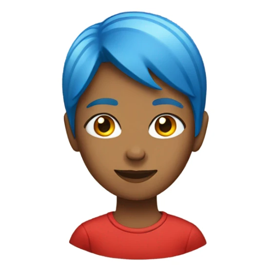 a woman with blue hair in red tshirt sticker