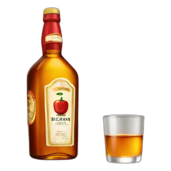 Bottle of Buchanan Alcohol sticker