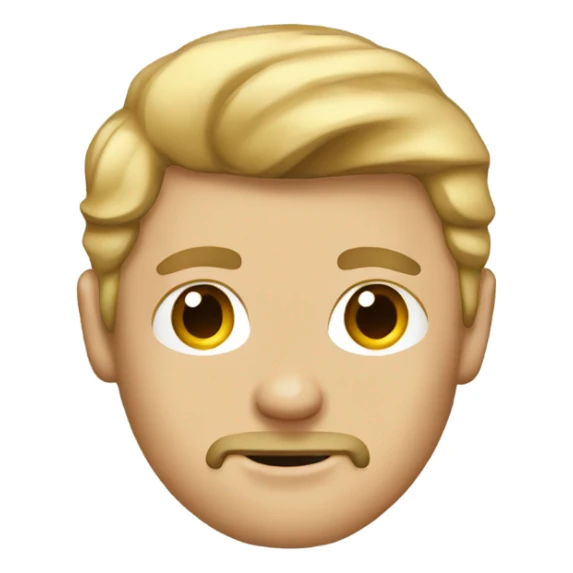 Dirty blonde hair man in coffee mug sticker