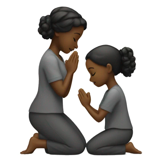Two black girls praying kneeling  sticker