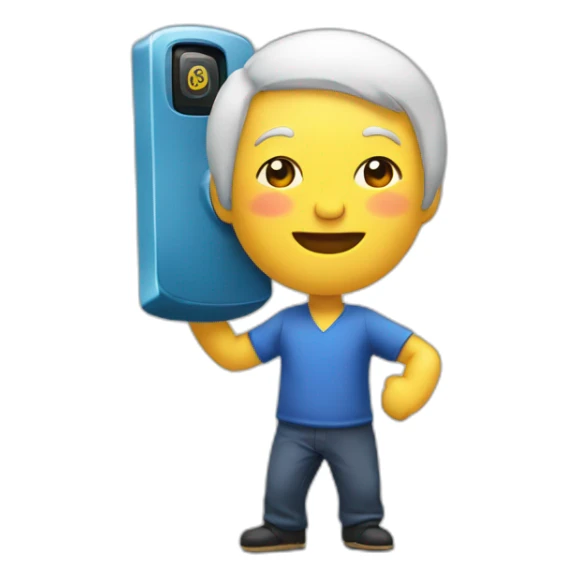 Chinois qui fait un téléphone sticker