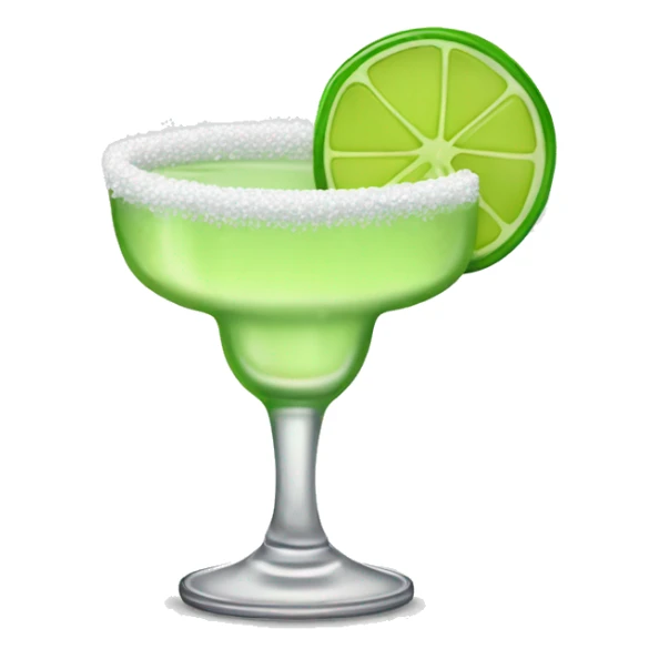 Margarita with salt rim and one lime sticker
