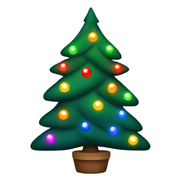 A Christmas tree with full colors of lights  sticker