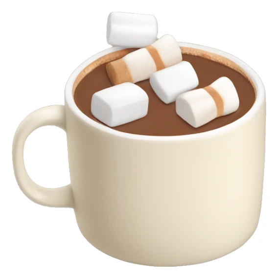 Light beige mug of hot chocolate with marshmallows  sticker