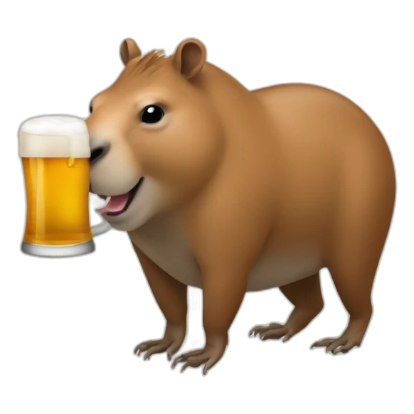 Un capibara qui bois une bière sticker