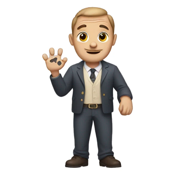 a man with a rat face and paw hands sticker