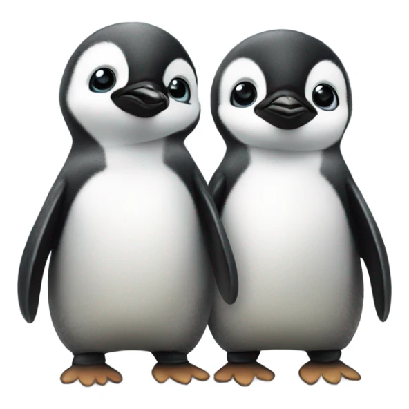 Baby penguins holding hands sticker