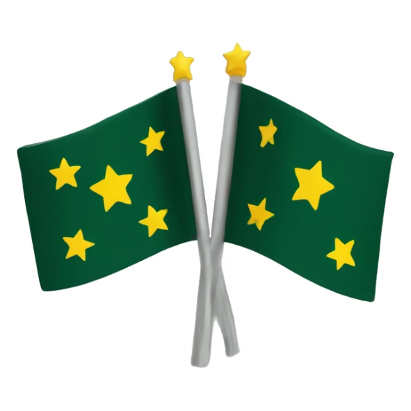 circassian flag with dark green background with 3 yellow arrows and 12 yellow stars sticker