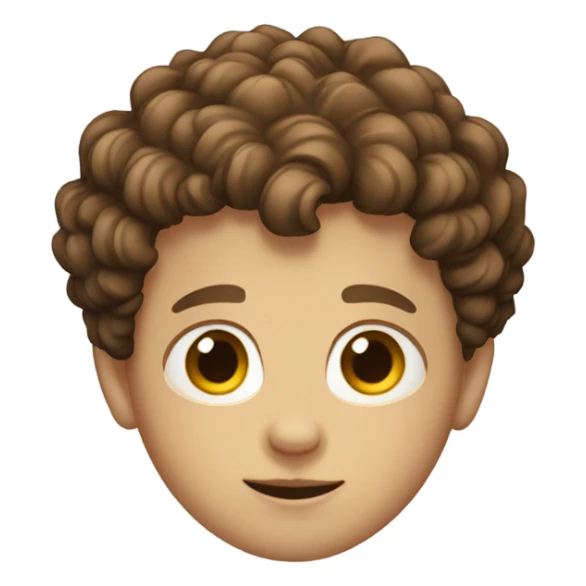 white boy with short brown curly hair  sticker