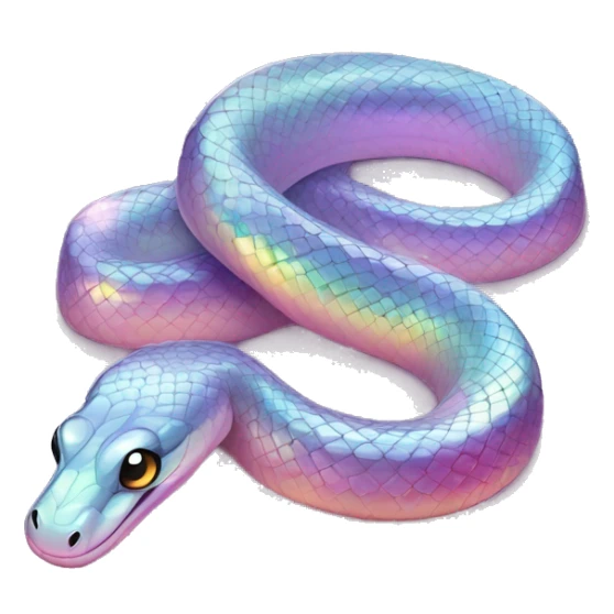 Sparkly glossy Pastel iridescent glass snake sticker