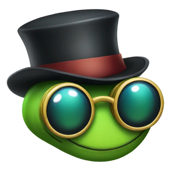 caterpillar with sunglasses and top hat sticker