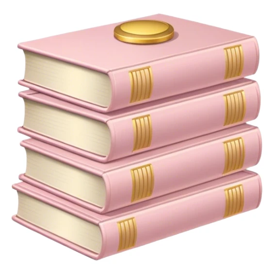 Stack of pale pink books sticker