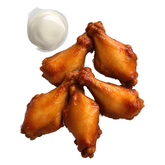 5 Chicken wings flats and drums on a white plate sticker