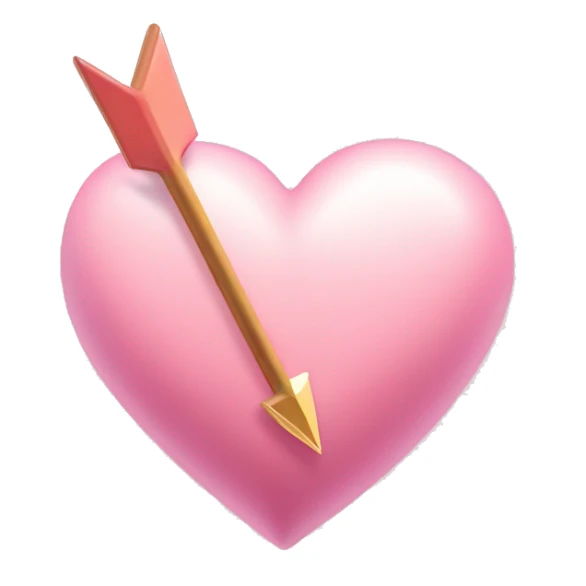 pastel pink heart with an arrow going through it and sparkles sticker