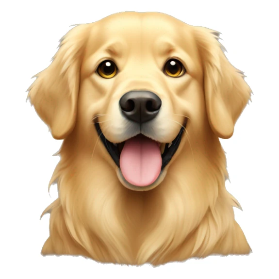 golden retriever with tennis ball sticker