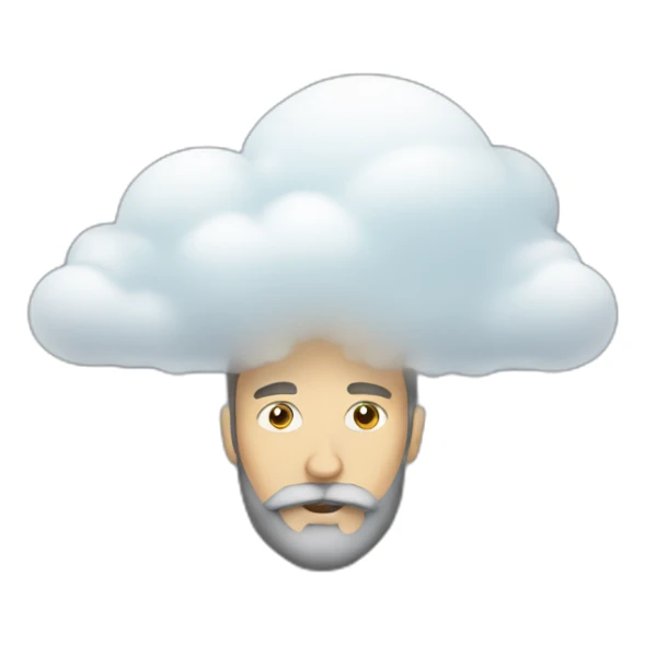 a man with a beard and a big cloud in front of his face sticker