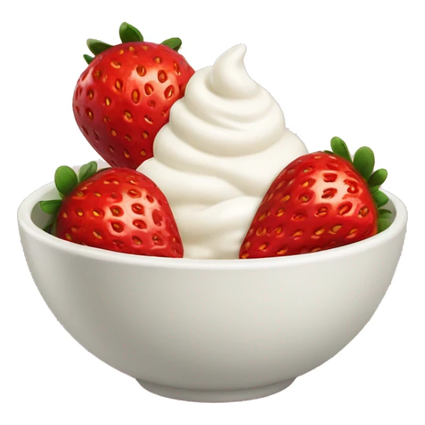 Strawberries with bowl of cream sticker