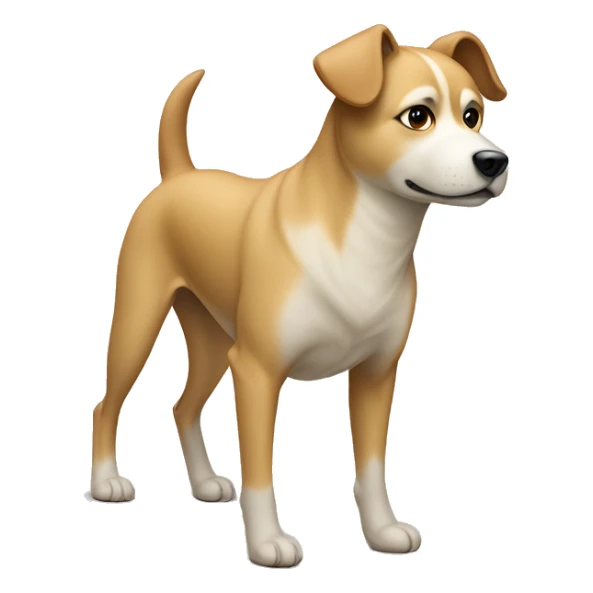 This Taiwanese village dog has a beige coat, expressive eyebrow markings, and an alert, resilient posture typical of street dogs in Taiwan. sticker