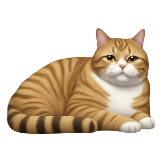 Fat tabby cat lounging in the couch  sticker
