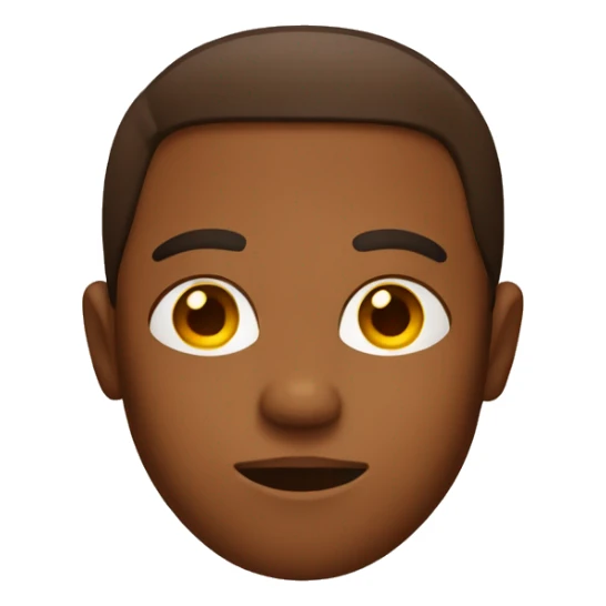 Straight face emoji with brown skin instead of yellow sticker