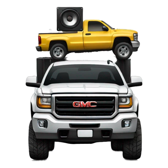 Lifted gmc truck with speakers  sticker